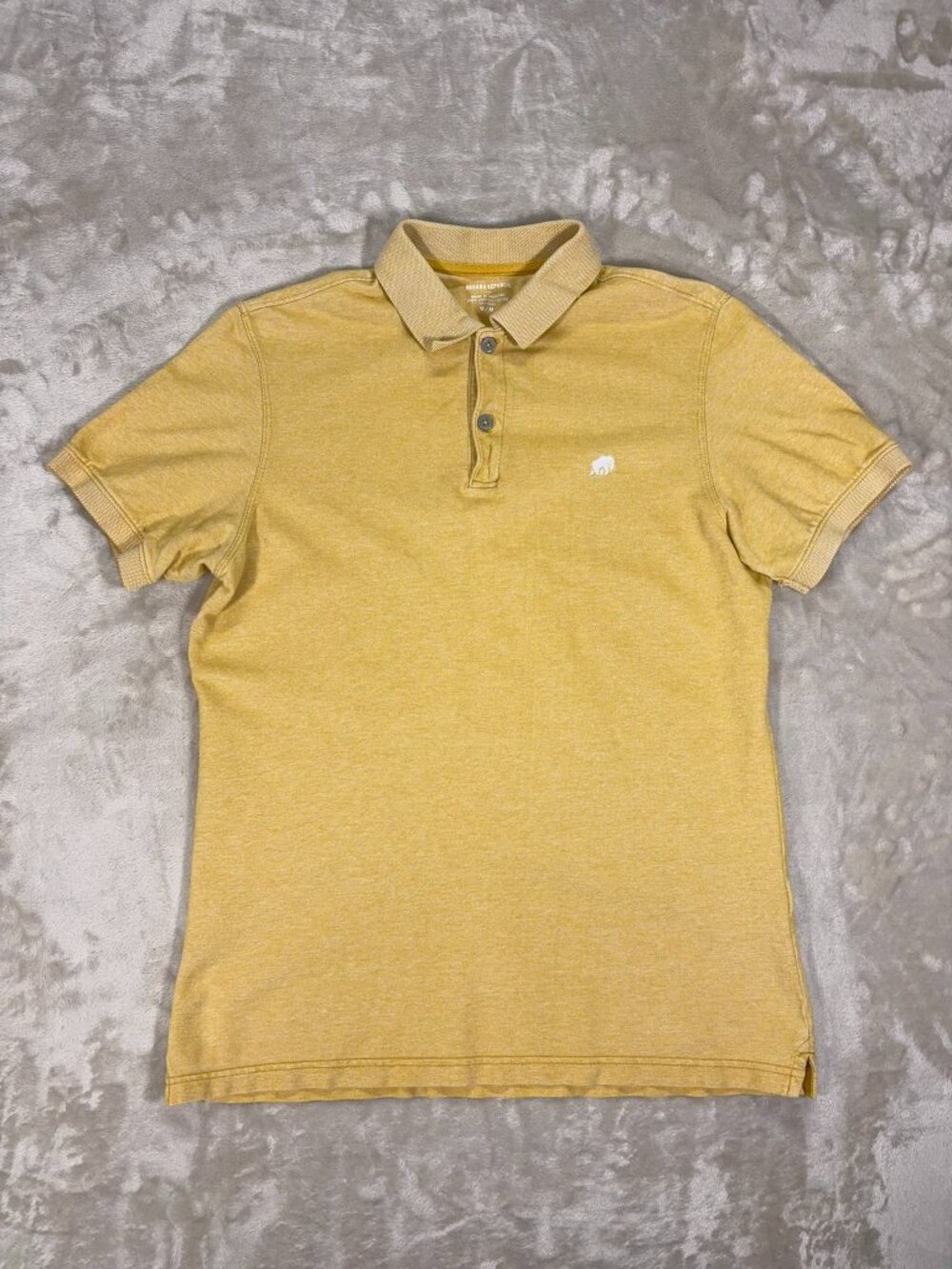 Banana Republic Men's Polo Shirt Cotton Short Sleeve Mustard Yellow - Medium